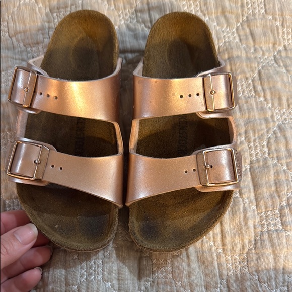 kids Birkenstock Gold Sandals with Adjustable Straps sz 30 - Picture 1 of 5